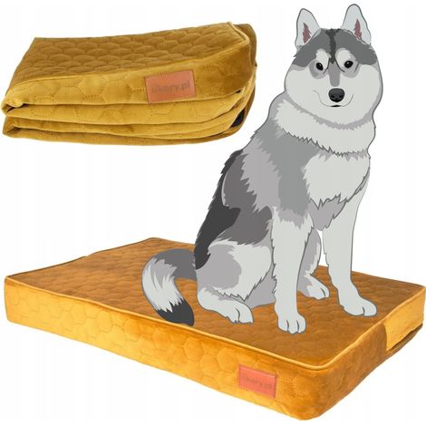Coussin orthopédique pour grand chien 120x75x10 cm XL Ukory JAUNE (1/5)