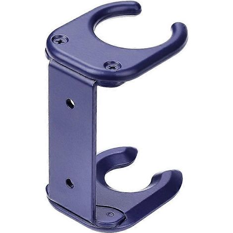 Wandmontierter Haartrocknerhalter aus Metall HD18 mit blauer Selbstklebebefestigung (1/5)