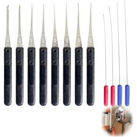 Kit d’Extraction de Clés Cassées 12 Pièces, Outils Serrurier Professionnels pour Retirer Coincées, Serrures Auto, Maison et Bureau - (1/5)