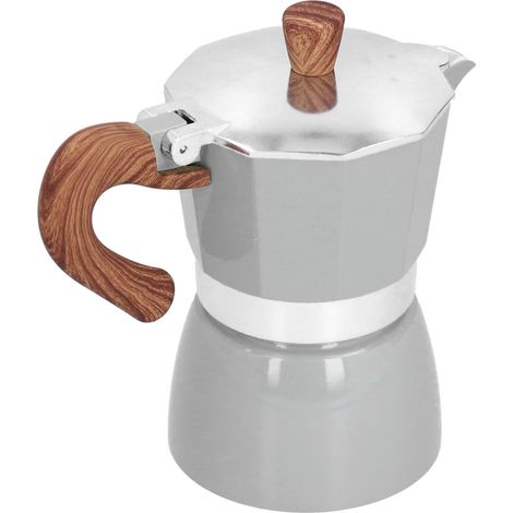 Cafetière moka octogonale pratique en aluminium de 150 ml pour la maison, le bureau et la cuisine (argenté) (1/5)