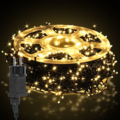 Randaco 10M 100 LED Guirlande lumineuse éclairage extérieur intérieur fête Noël jardin décoration IP44 8 modes Blanc Chaud (1/5)