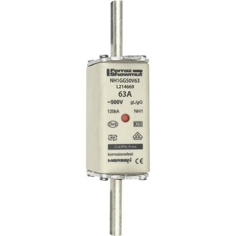Mersen 1B155.000000 Fusible NH Taille du fusible = 1 63 A 500 V 1 pc(s) S559991 (1/2)