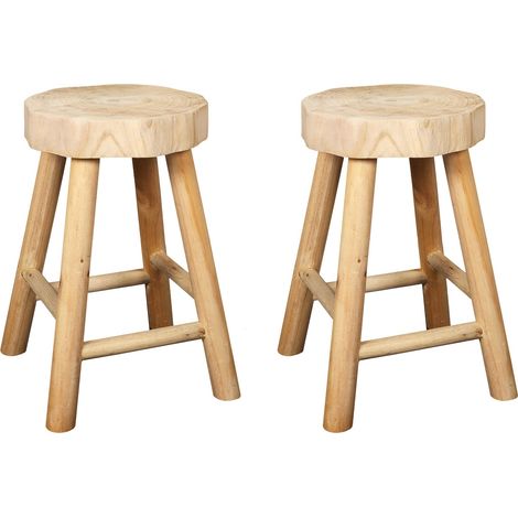 Tabouret - HOME DECO FACTORY - Harald - Bois - Marron (1/5)