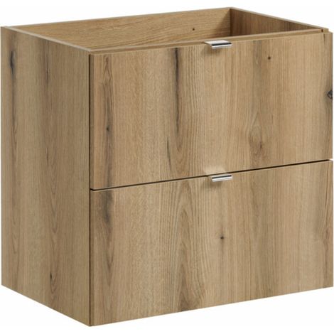 Meuble sous vasque suspendu 2 tiroirs NOVA OAK 60 cm-Largeur 60 cm (1/5)