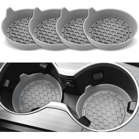 Dessous de verre pour porte-gobelets de voiture, inserts en silicone pour porte-gobelets, porte-gobelets universels antidérapants, accessoires intérieurs de voiture, lot de 4 (1/5)