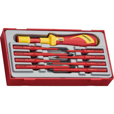 TengTools Jeu de 9 tournevis dynamométriques isolés rouges (1/5)