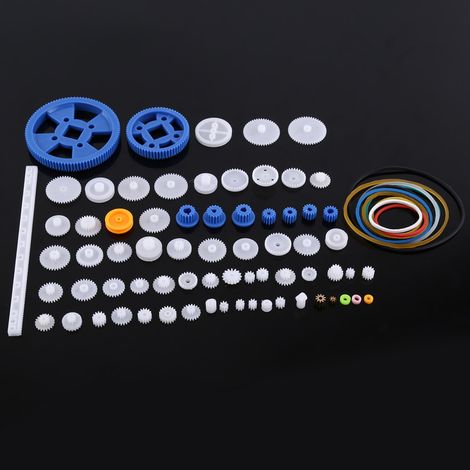 Engrenages en plastique Poulie Courroie Kit Roue à vis Couronne Engrenage Robot Moteur Jouet Pièces DIY (80 types) (1/2)