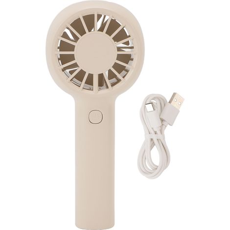 Tragbarer Ventilator mit 5 einstellbaren Geschwindigkeitsstufen, leise, 5,5 Stunden Akkulaufzeit, mit Schlaufe, beige, ideal für Strand und Camping. (1/3)