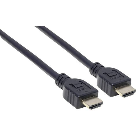 Câble de raccordement Manhattan HDMI Fiche mâle HDMI-A, Fiche mâle HDMI-A 5.00 m noir 353953 4K UHD, certifié UL Câble (1/4)