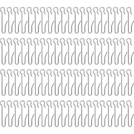 100 Pièces Crochets à Rideaux en métal,Crochets de Rideaux,Crochets agrafes pour Rideaux,pour Rideau de Fenêtre, Rideau de Douche(47 9mm) (1/4)