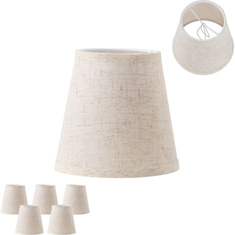 Abat-jour en tissu 5 pièces - Abat-jour pour lampadaire - Abat-jour à pince - Accessoires d'éclairage - Convient aux suspensions, lampes de table et lampadaires - 14 x 13 x 9 cm - Beige (1/4)