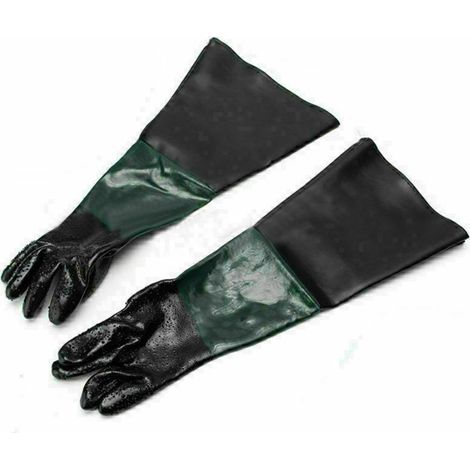 Paire de gants de sablage 600 mm en néoprène/PVC avec doublure coton (1/5)