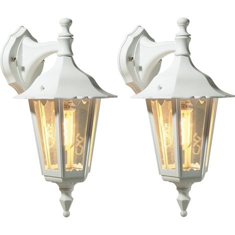 2er-Set hängende Wandleuchten FIRENZE, E27, Aluminium weiß (1/4)