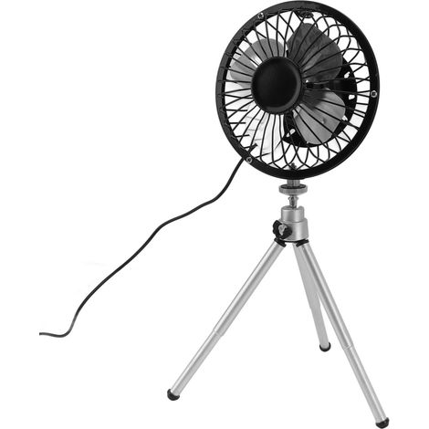 Tragbarer 6-W-Solarventilator (15 cm), solarbetrieben über USB, für Zuhause, Camping, Outdoor-Aktivitäten und Angeln, mit ausziehbarem Ständer (1/5)