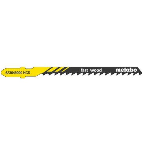 Lame per seghetto alternativo per legno duro, lunghezza 74 mm, dentatura 4 mm, HCS, rivestite, per curve, confezione da 5 pezzi (1/3)