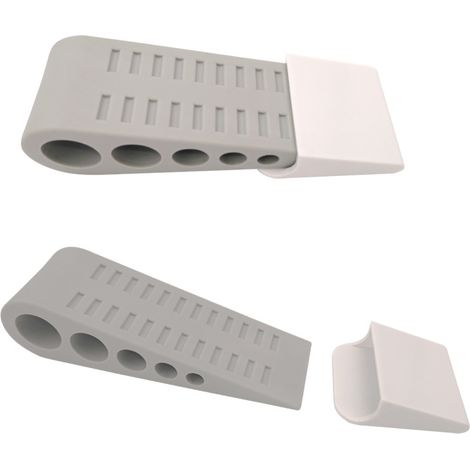 Butées de porte empilables en caoutchouc (lot de 2) avec support antidérapant robuste, pour la maison et le bureau, utilisables sur de nombreuses surfaces. (1/5)
