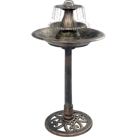 Baignoire pour oiseaux avec fontaine, bronze, 50 x 91 cm, plastique (1/5)
