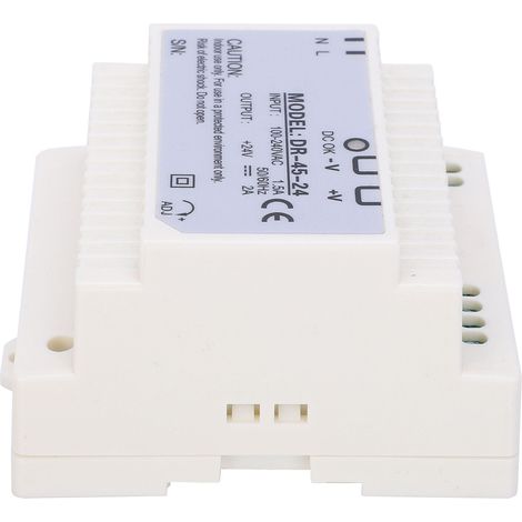 Alimentation DIN Rail 45W 24V Monophasée, Entrée 100-240VAC, Sortie 24VDC DR-45-24