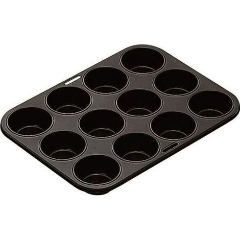 Plaque à muffins - IBILI - 12 cavités - 35 x 27 x 3 cm - noir