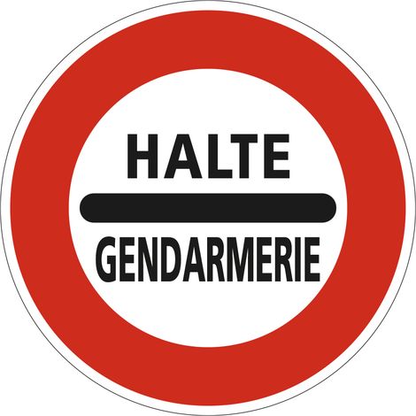 Panneau Arrêt au Poste de Gendarmerie B5a – 650 mm – Signalisation Ronde Sécurité Routière – Modèle Ecolign – Aluminium Rétro-réfléchissant NF (1/5)