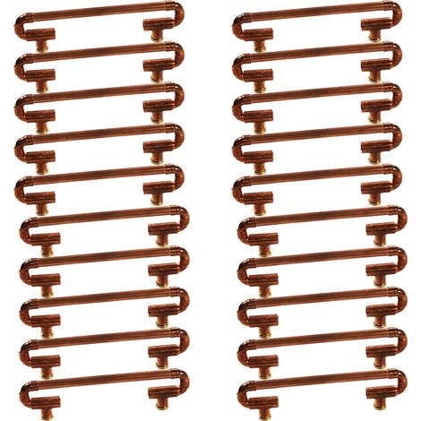 Lot de 20 Poignées mobiles et designs en Cuivre - Entraxe 128 mm - Ø12 - Arcanaute (1/3)