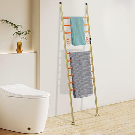 Seche Serviette Electrique, Seche Serviette sur Pied de Type échelle, Chauffe Serviette Salle de Bain, Warm Towel, Porte-Serviettes électrique, avec Minuterie&Température Réglable (1/5)