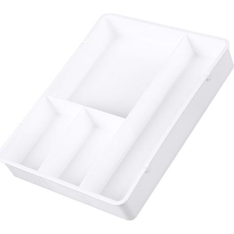 Schreibtisch-Aufbewahrungsbox mit Trennfach, Schminkablage, Aufbewahrungsbox für Bad oder Büro, weiß (1/5)