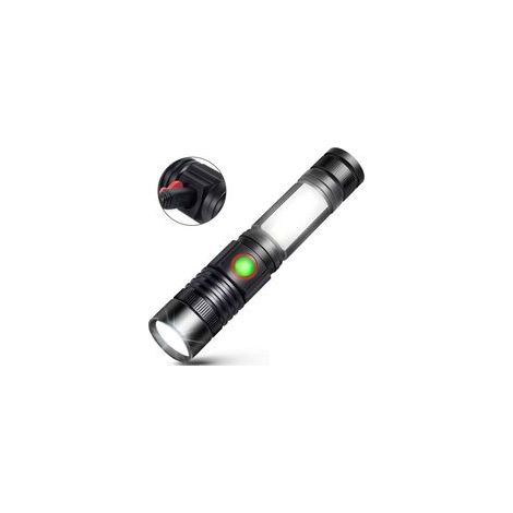Lampe torche LED COB rechargeable USB, zoomable, puissante, pour auto, garage, atelier, camping – (1/5)