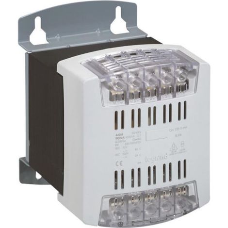 Trasformatore di comando e sicurezza con collegamento a vite primario 230V a 400V e secondario 24V - 1000VA - LEG044218
