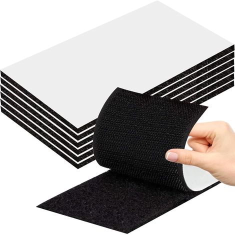 pezzi di nastro adesivo biadesivo antigraffio, chiusure a strappo rettangolari extra resistenti, riutilizzabili, potente adesivo biadesivo, 10 x 20 cm (1/5)