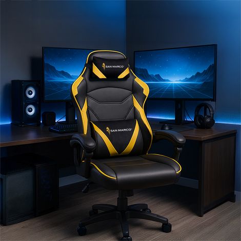 Sedia da gaming gialla e nera San Marco (1/5)
