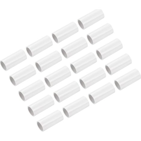 Raccord Droit de Conduit en PVC de 20 mm, Couleur Blanche, pour Tuyau Électrique Domestique, Lot de 30 (1/5)
