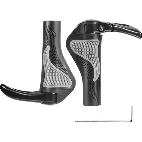 Manopole ergonomiche per bici - Manopole per manubrio da 22 mm con design Lock-On, impugnature antiscivolo in alluminio per MTB, bici da città, bici pieghevoli ecc.