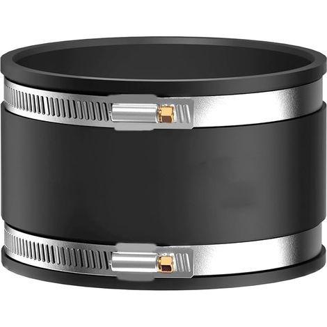 Manchon en caoutchouc flexible, 100 mm, diamètre : 100 mm, manchon en caoutchouc flexible, raccord de tuyau pour PVC et acier inoxydable, raccord de tuyau 100 mm avec 2 colliers de serrage en acier (1/5)