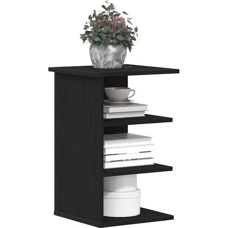 Meuble de Rangement Bas en Bois d'Ingénierie, Couleur Chêne Noir, 35 x 35 x 55 cm, Enfilade Moderne pour Salon et Entrée (1/5)