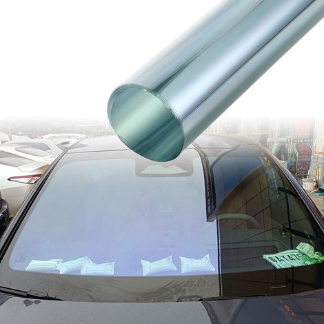 Film teinté pour voiture - 80 % VLT - Bleu clair - Film solaire - Protection UV - Pour fenêtre de voiture - Protection thermique - Pour vitre arrière, fenêtre latérale, toit, fenêtre (1/5)