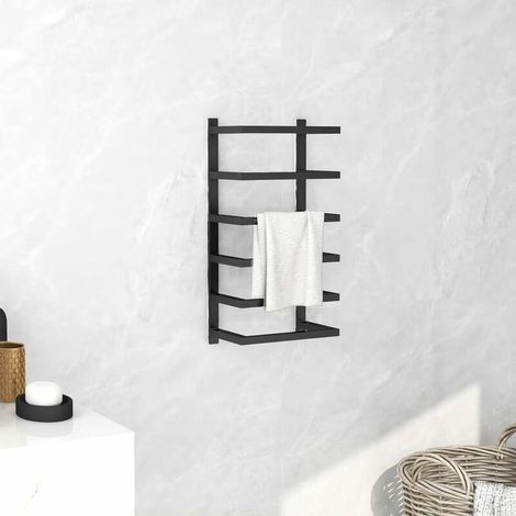 Porte-serviette Noir 31x15x57 cm Acier