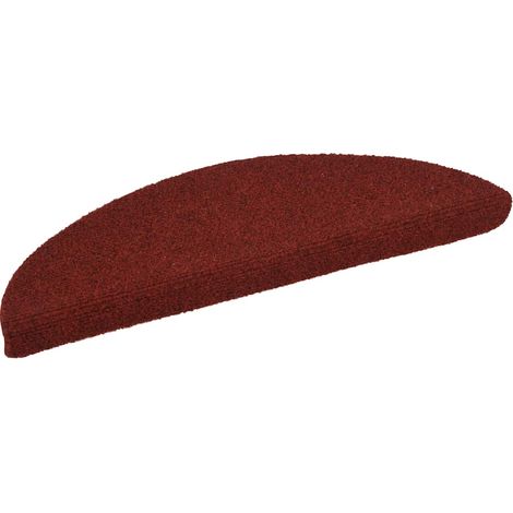 Maison Exclusive - Tappetini per scale autoadesivi 30 pz 56x17x3 cm Bordeaux Rosso Semicircolari