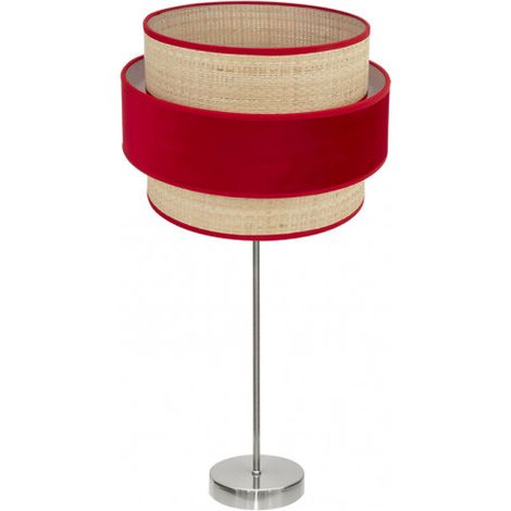 Alto Reyes Tischleuchte 1xe27 Nickel/naturrot 64x30x30 cm