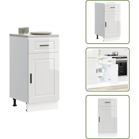 vidaXL Armoire de cuisine Porto blanc brillant bois ingénierie