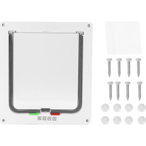 Chatière pour chats et chiens avec 4 modes de verrouillage et tunnel amovible, installation facile et structure robuste en ABS (1/5)
