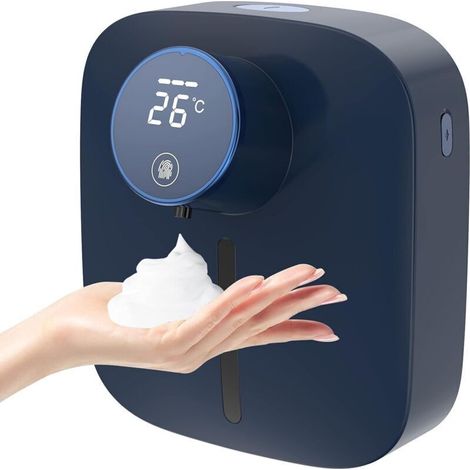 320ml Distributeur de Savon Automatique,Distributeur Savon Mural sans Contact,avec capteur Infrarouge，Distributeur Savonse pour Bains Appropriée,Cuisines,Hôtel (Bleu) (1/5)
