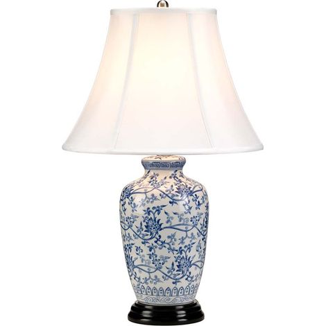 Lampe de table Elstead Blue G Jar Blue 1 lumière avec abat-jour effilé, E27