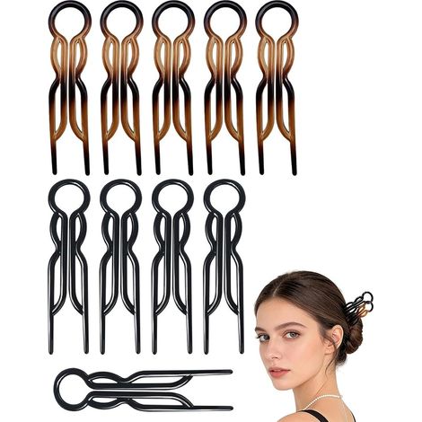 Lot de 10 pinces à cheveux pour femmes, pinces à cheveux en résine style français, pinces à cheveux vintage - accessoires de coiffure, cadeaux de Noël, aides au coiffage (1/5)