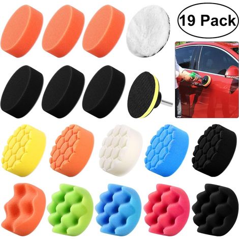MINKUROW 19 Uds. Almohadillas De Pulido De Esponja De 7,6 Cm Con Broca M10 Para Pulidora De Coche (1/5)