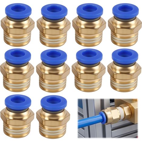 Pneumatikverschraubung – 10er-Pack – Gerade Steckverbindung – 6-mm-Schlauch, 1/4-Zoll-BSP-Gewinde – Druckluftsystem (1/5)