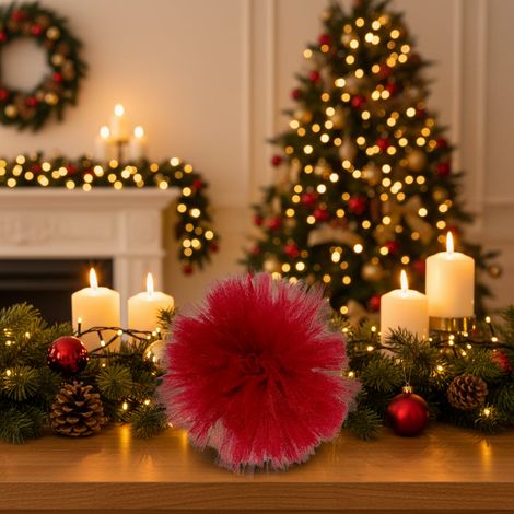Pon pon decorativi addobbi per decorazioni natalizie -Rosso / Ø 50 cm (1/5)