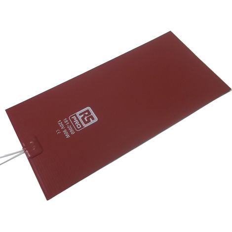 Tapis chauffant en silicone Rectangle RS PRO, 120 V c.a., 90 W, 152 x 305mm ( Prix pour 1 )
