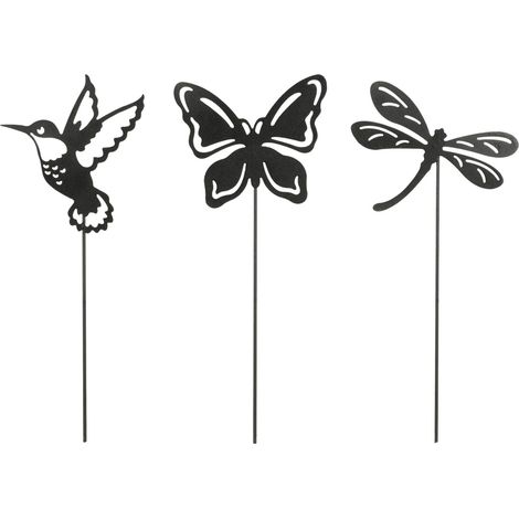 Mica Gartenstecker Eisen L 13,5 x H 40 cm schwarz sortiert Gartenstecker