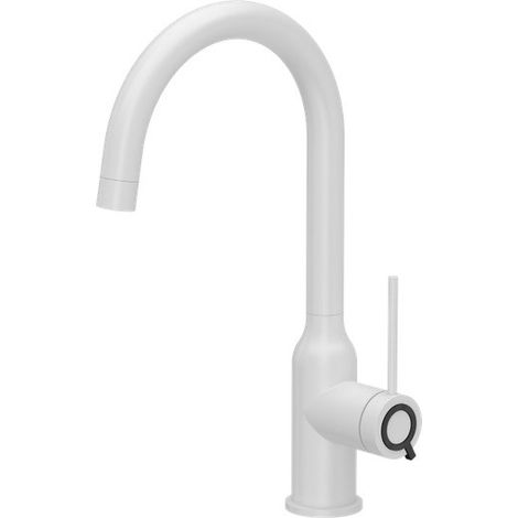 Quadron Ingrid grifo de cocina blanco mate caño giratorio 360°